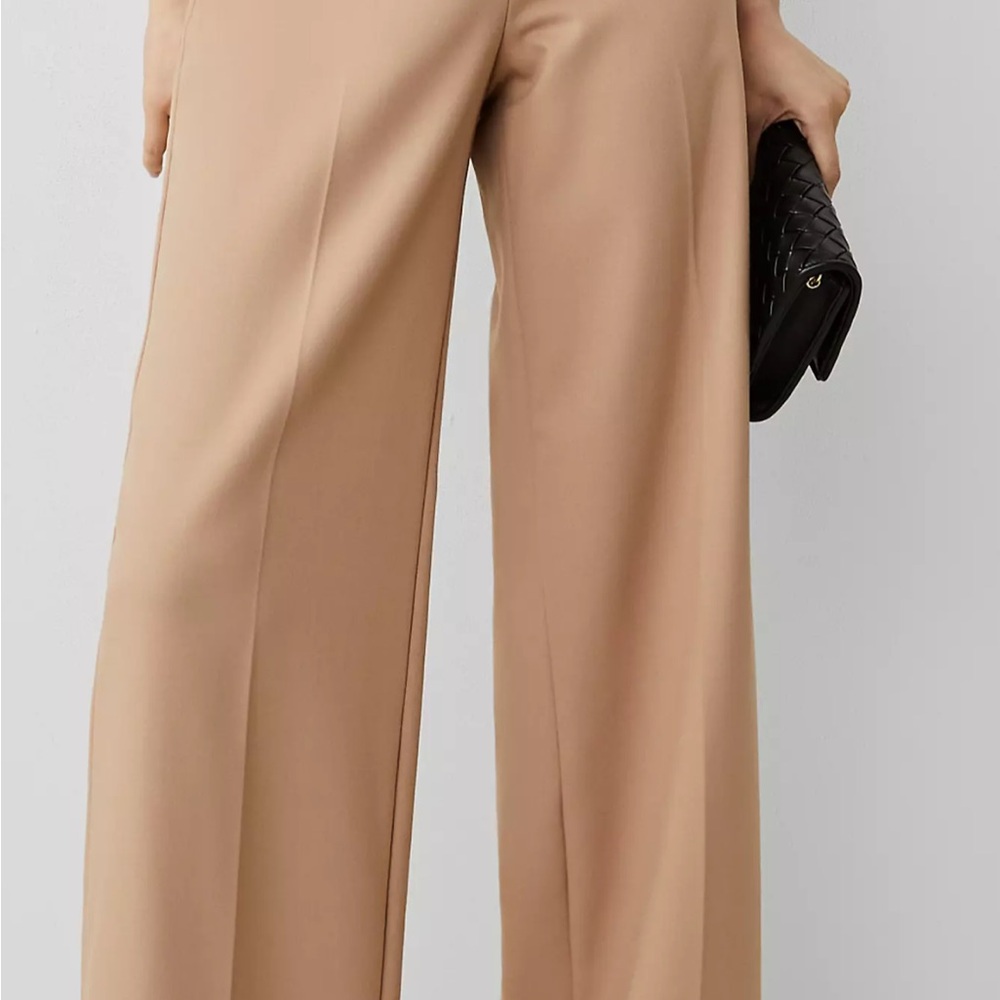 Ann Taylor Tan Wide Leg Pants with High Waist